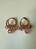 Pink Twinkle Hoop Earrings