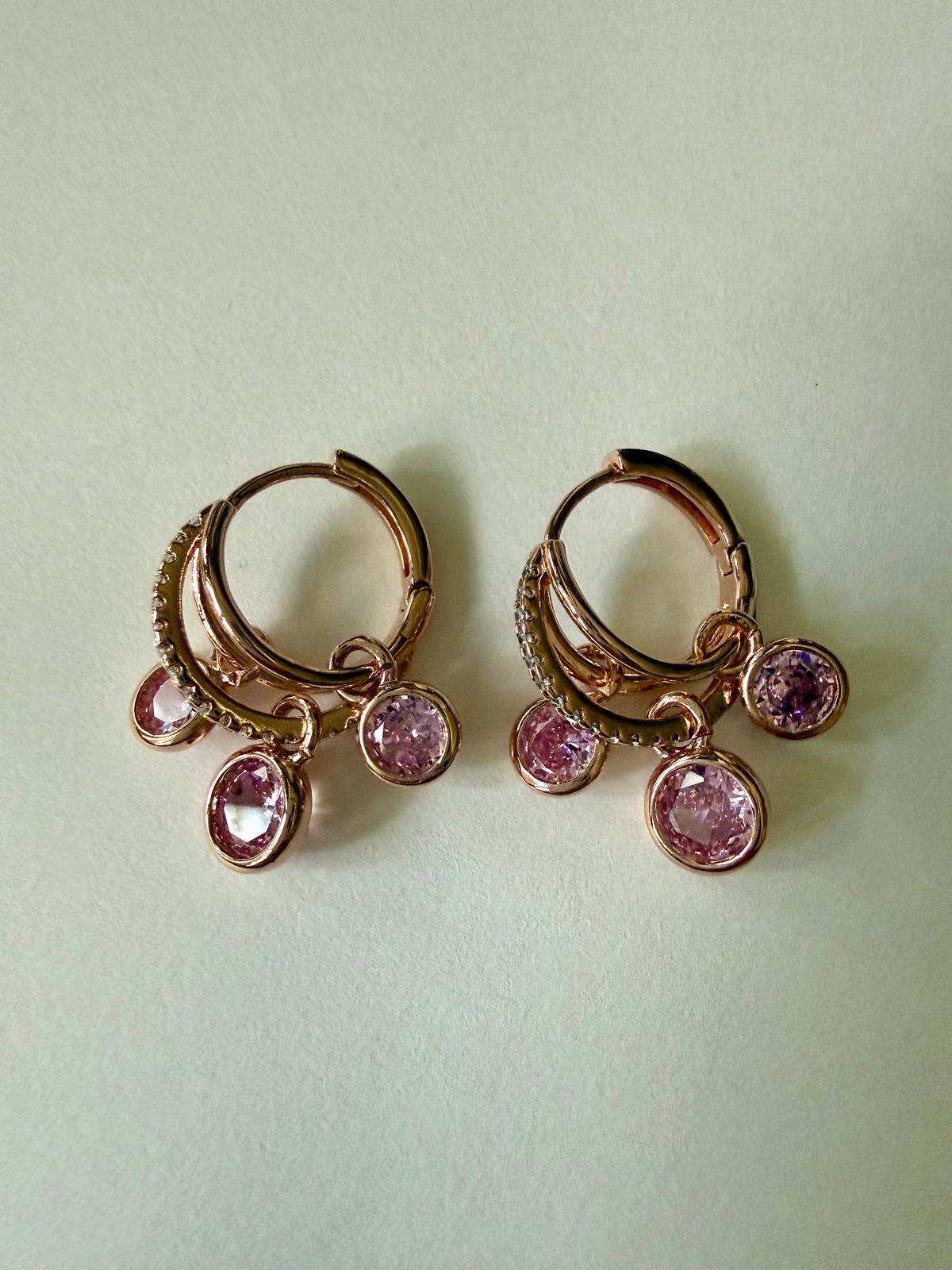 Pink Twinkle Hoop Earrings
