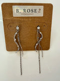 Ribbon Flow Drop Earrings - Silver