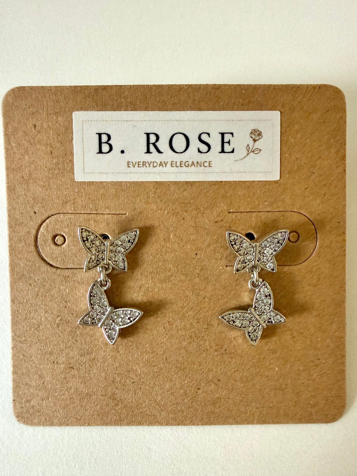Sparkling Butterfly Drop Earrings