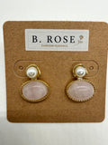 Pink Gemstone Stud Earrings – Gold