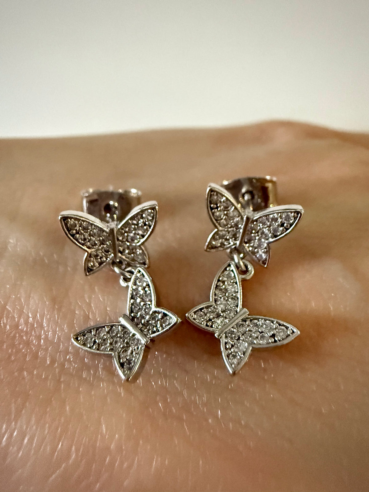 Sparkling Butterfly Drop Earrings