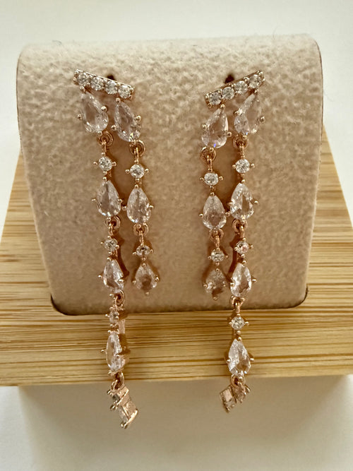 Celeste Cascade Earrings - Rose Gold