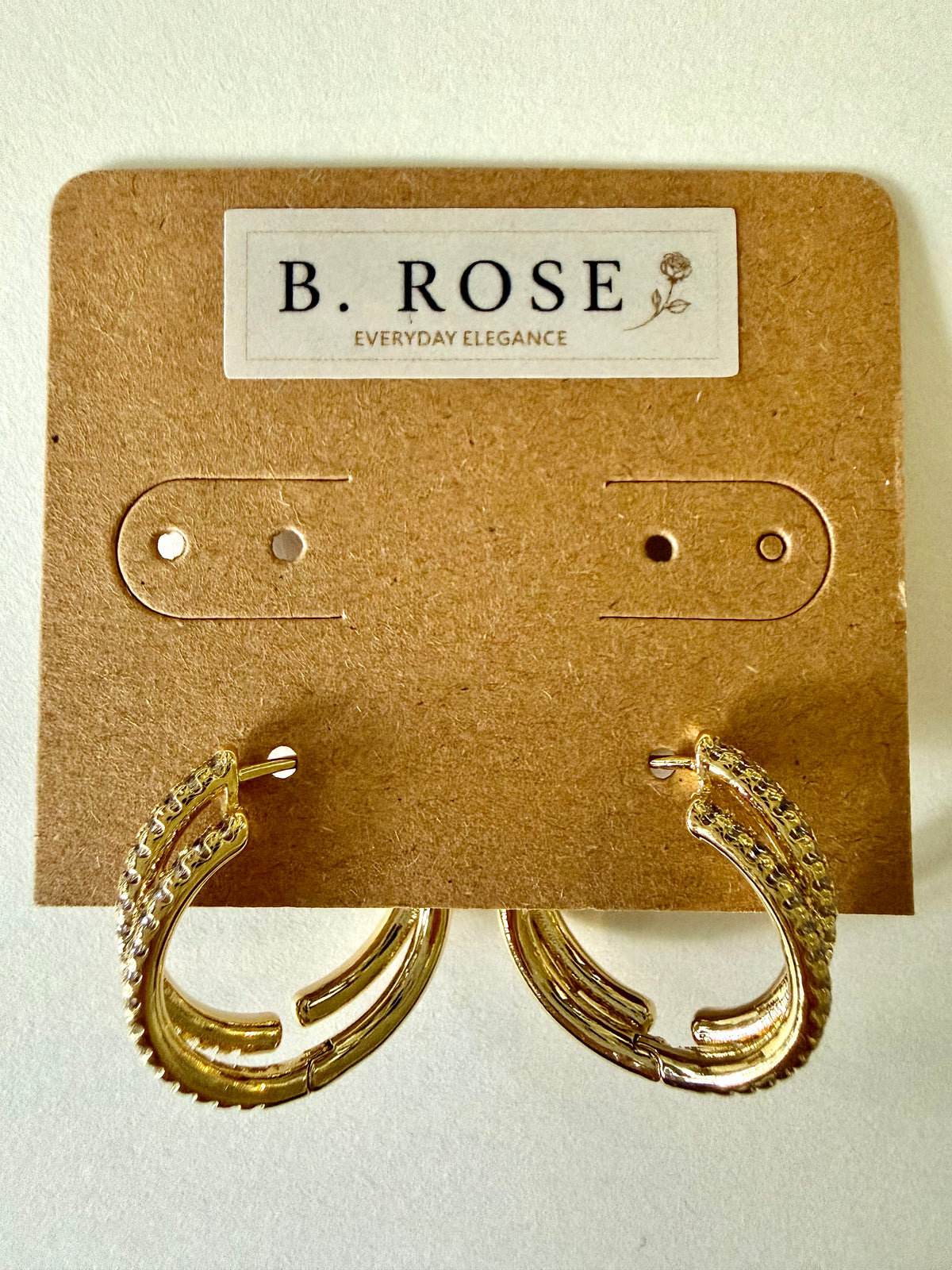 Double Row Sparkling Gold Hoop Earrings – GOLD