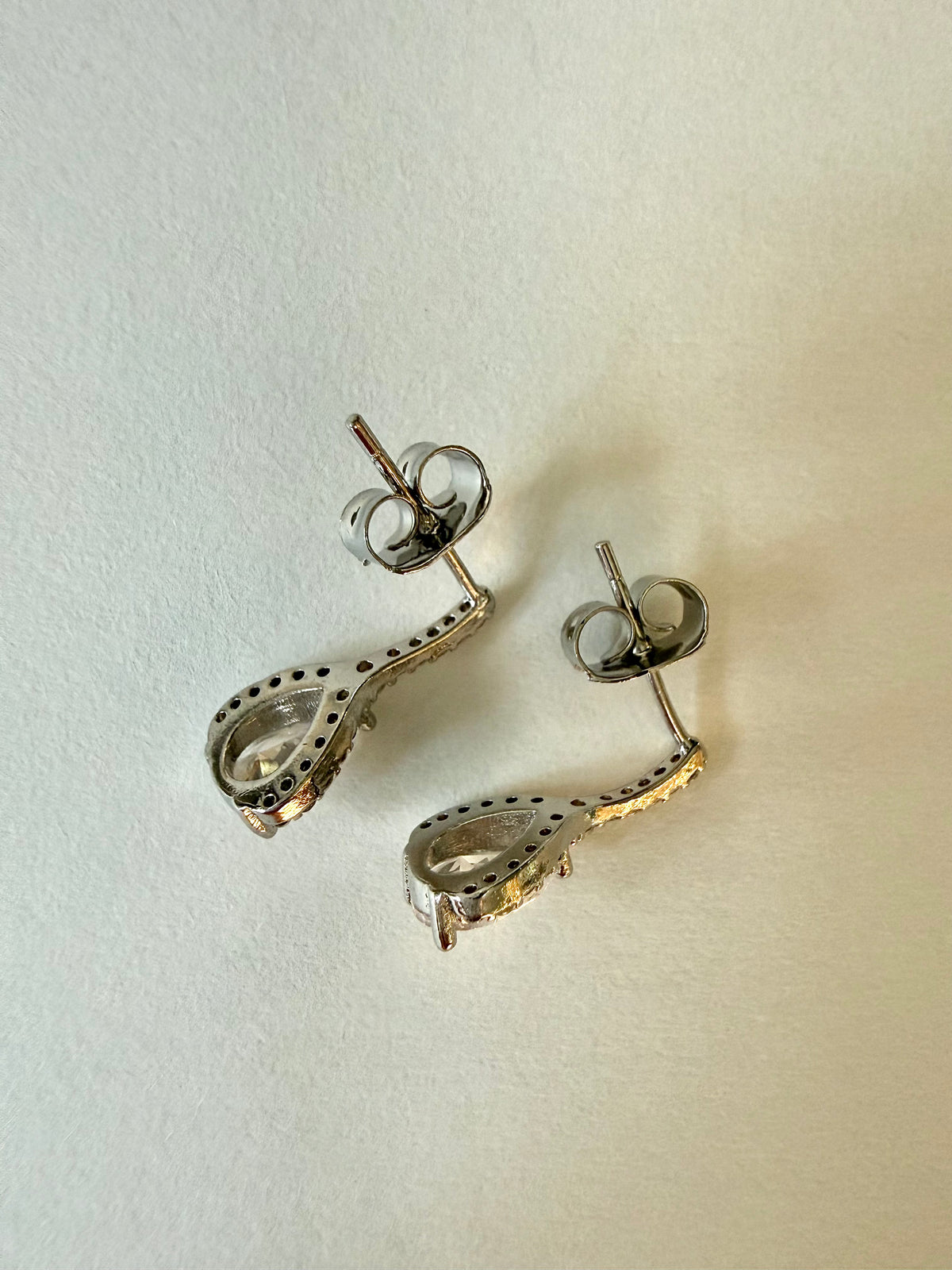 Sparkling Teardrop Earrings – Silver