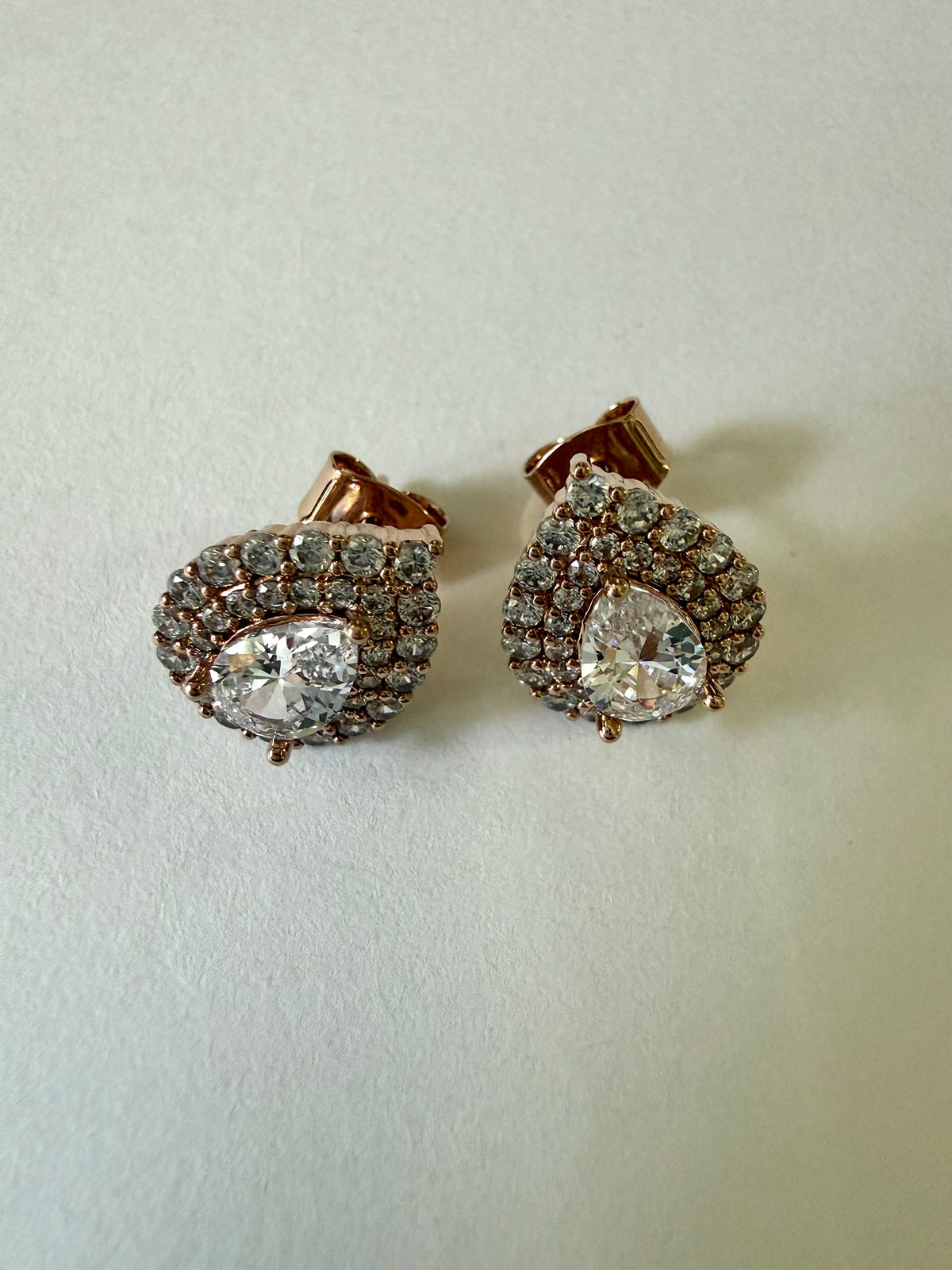 Teardrop Cubic Zirconia Stud Earrings