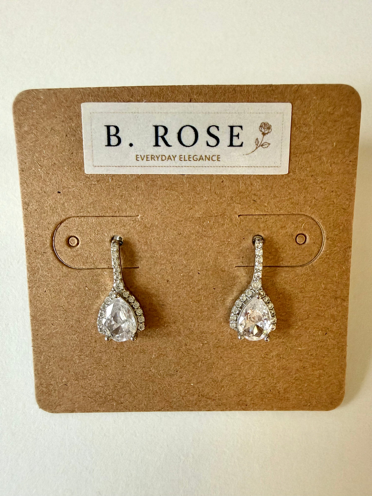 Sparkling Teardrop Earrings – Silver