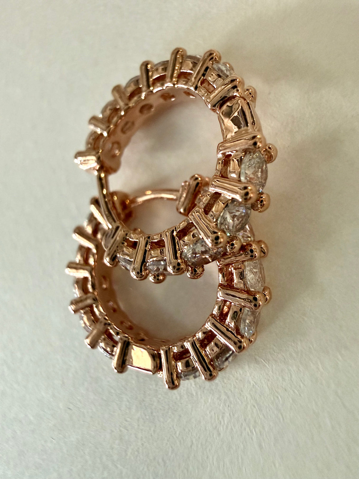 Stella Crystal Hoops - Rose Gold