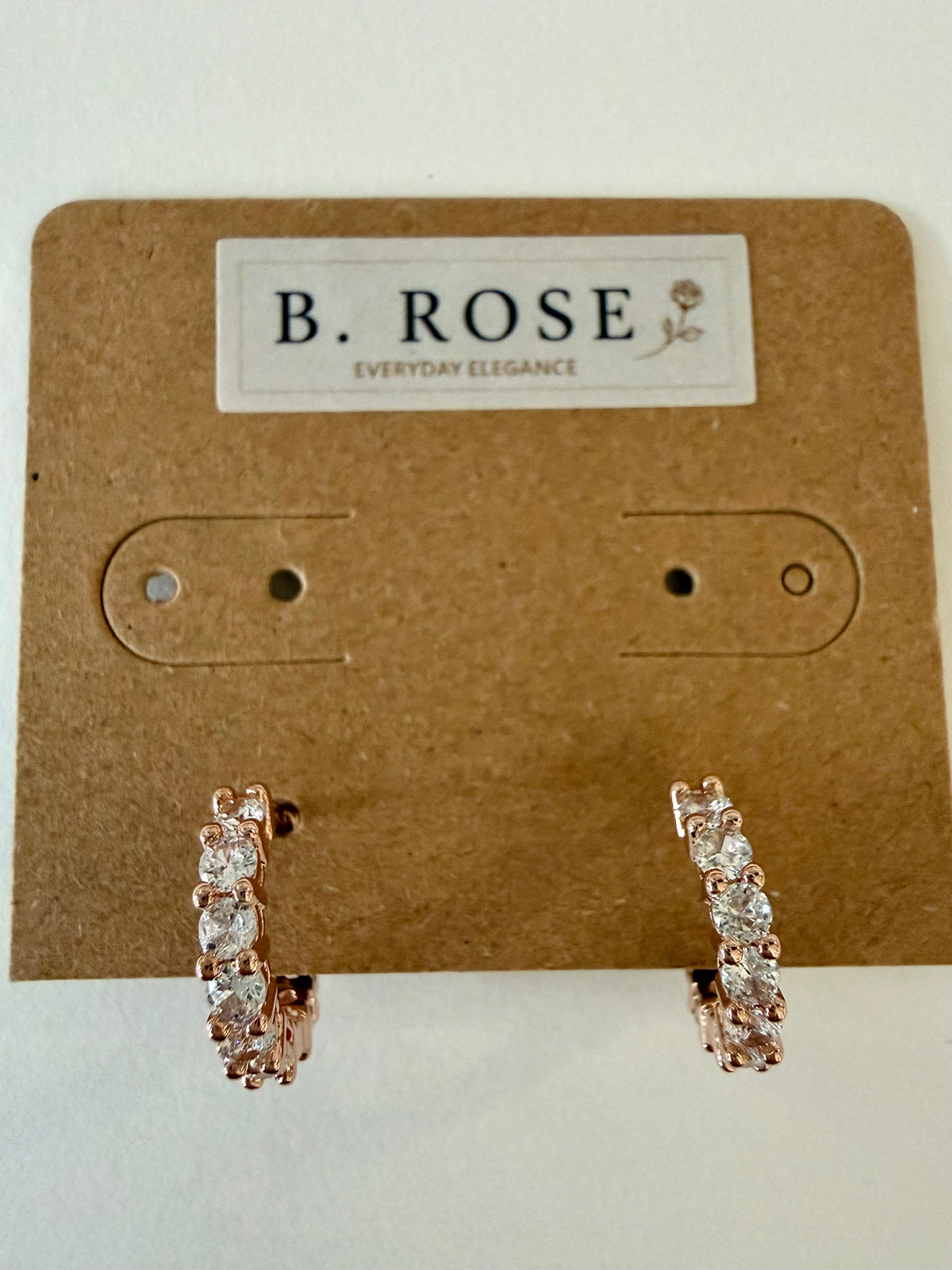 Stella Crystal Hoops - Rose Gold