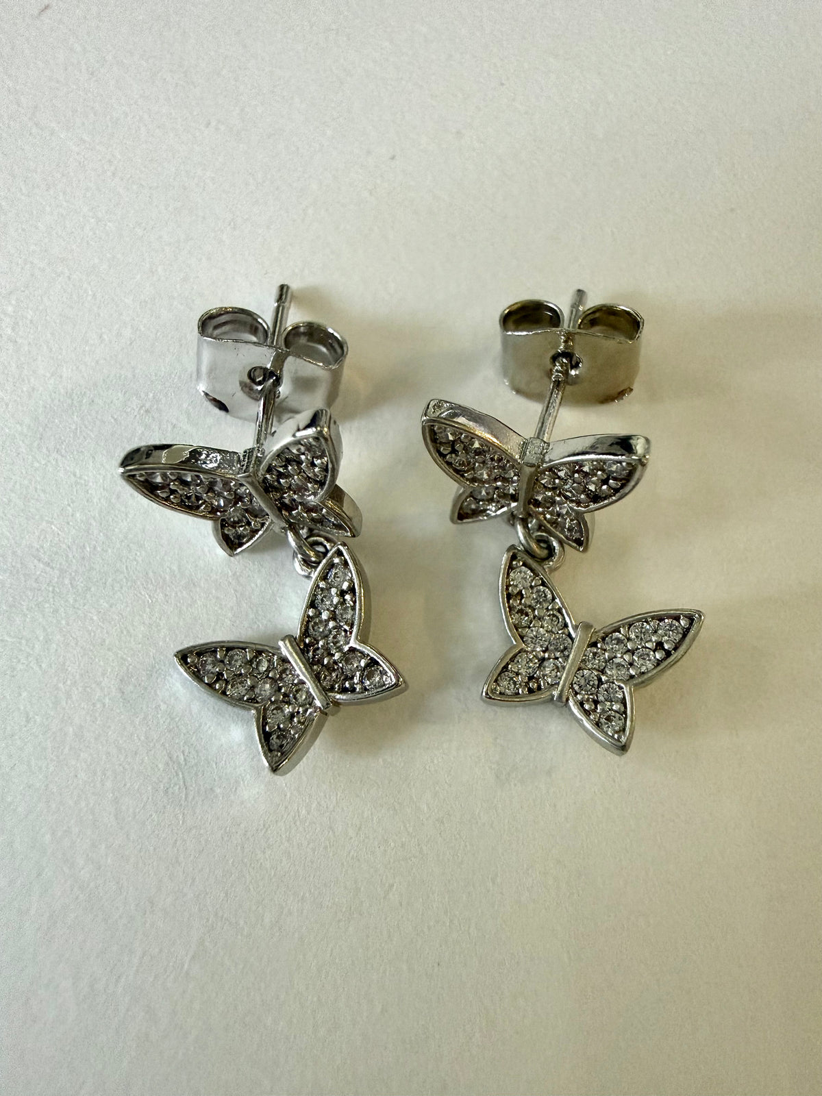 Sparkling Butterfly Drop Earrings