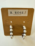 Noir Pearl Hoops - Silver