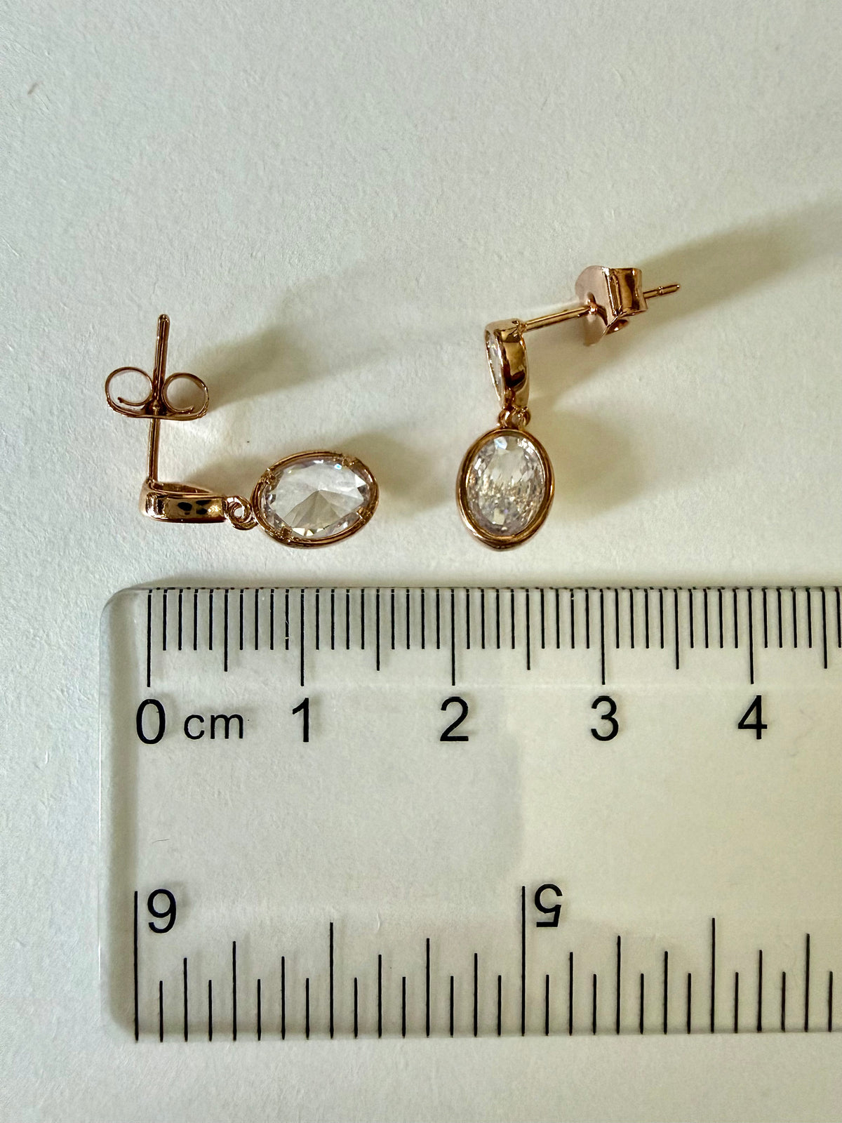Oval Sparkle Drop Earrings - Gold