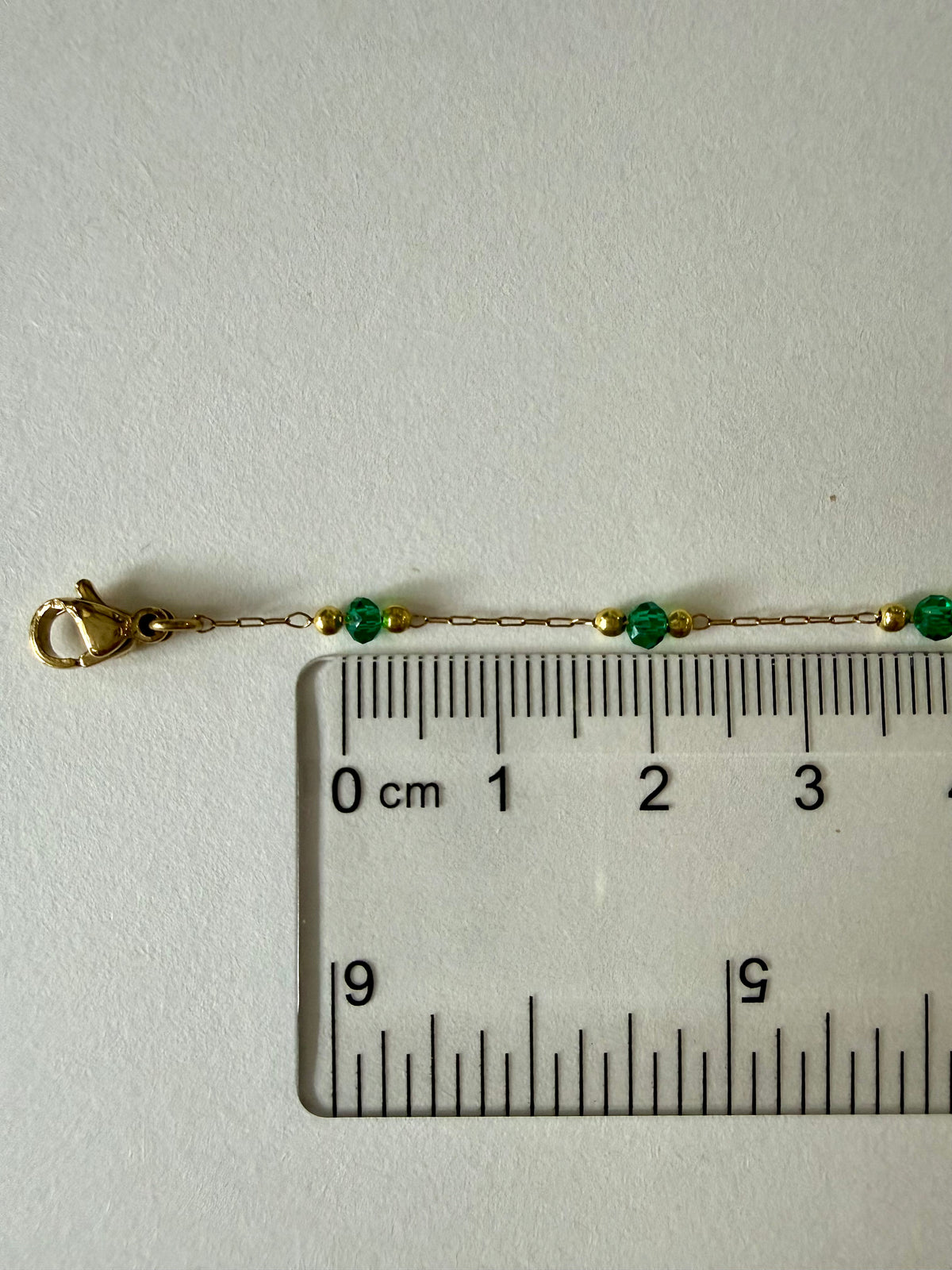 Sparkling Green Bead Bracelet – Gold Surgical Steel