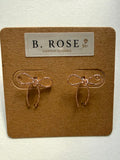 Bella Ribbon Earrings - Rose Gold