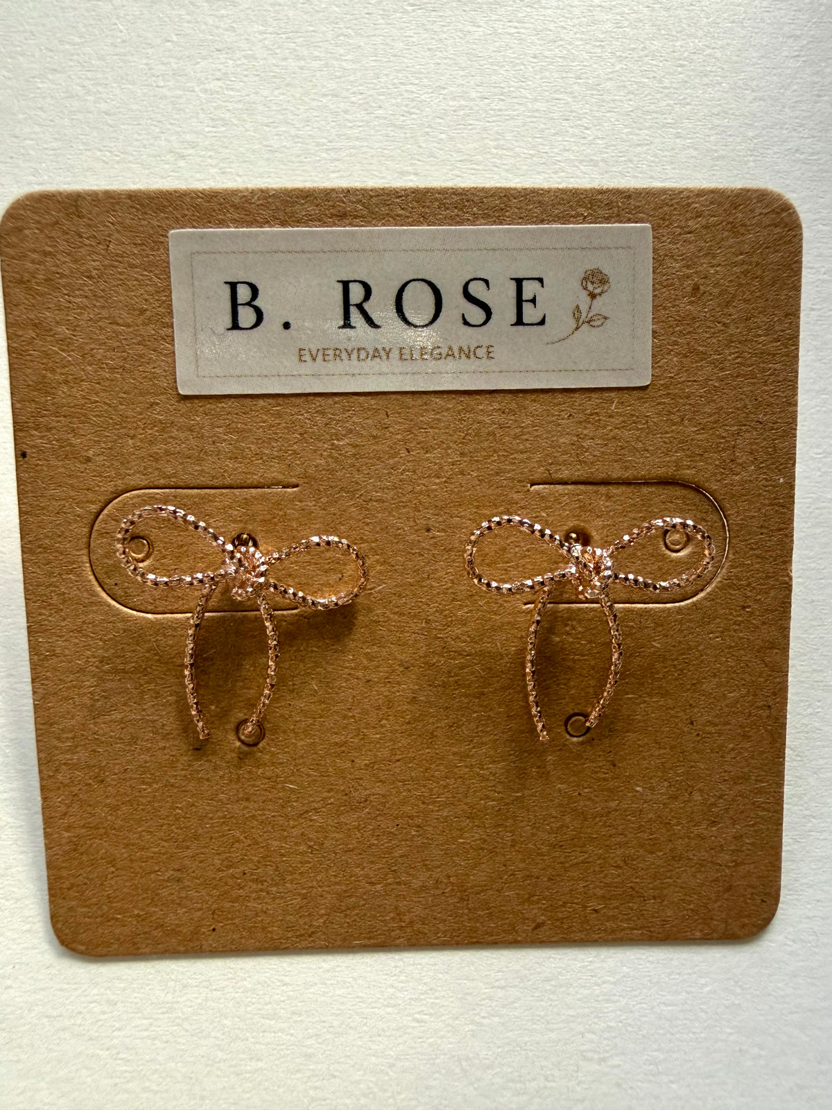 Bella Ribbon Earrings - Rose Gold
