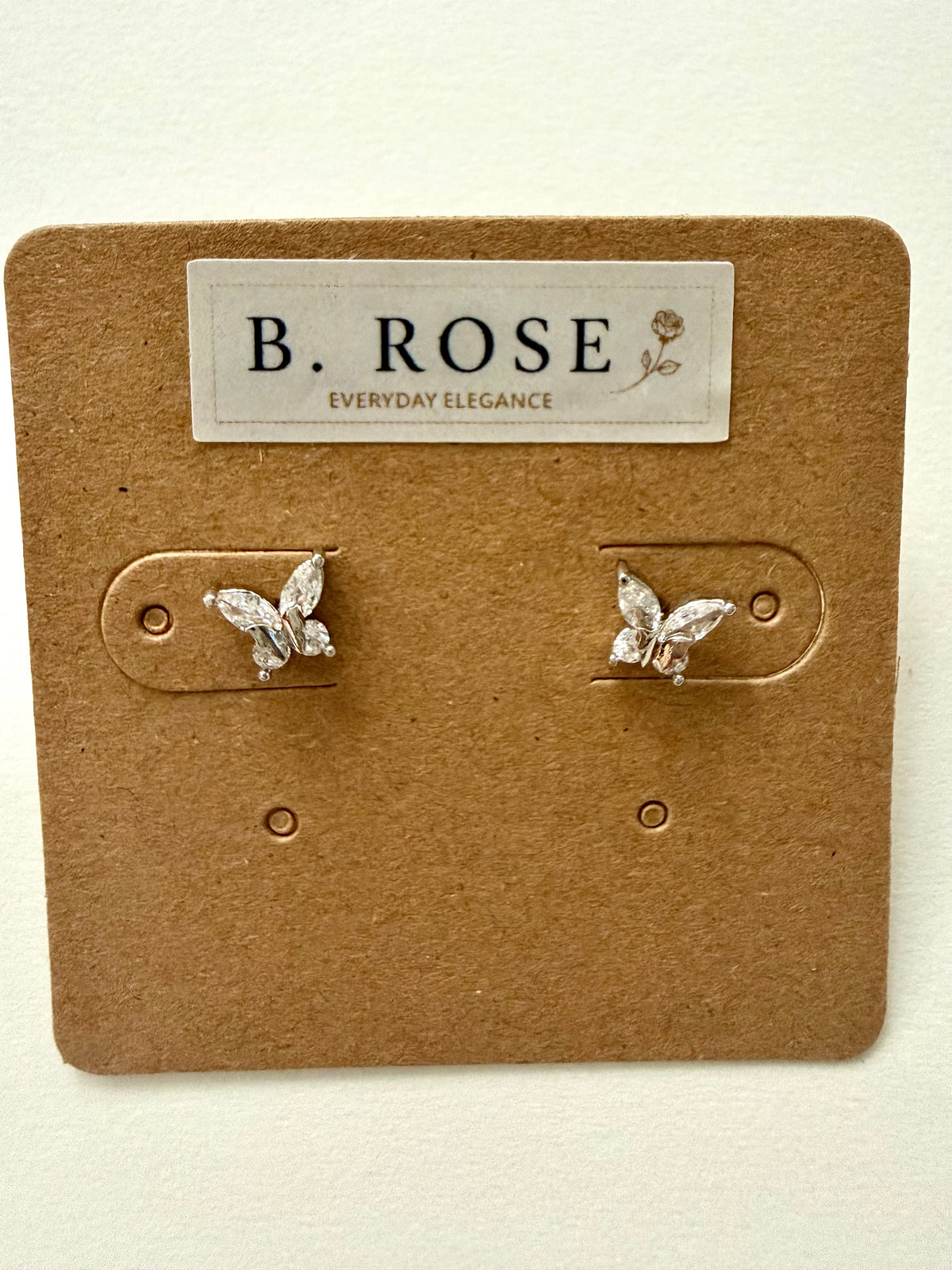 Flutter Butterfly Stud Earrings - Silver