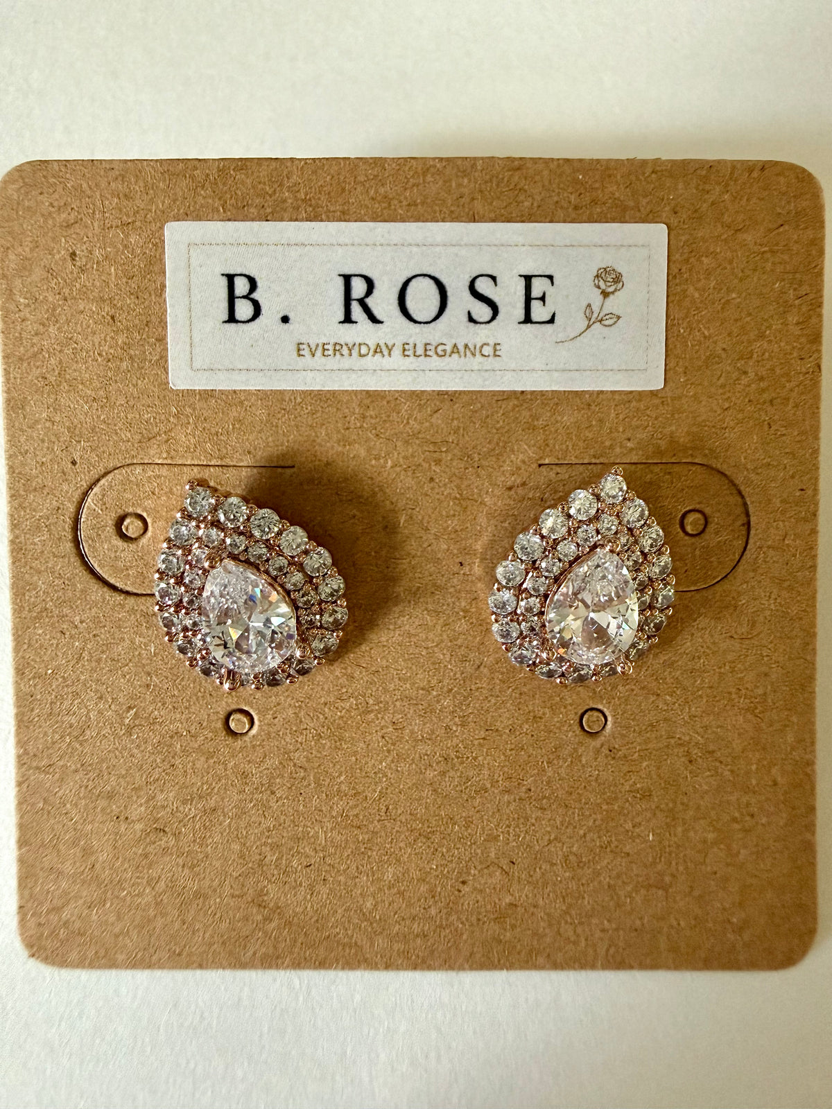 Teardrop Cubic Zirconia Stud Earrings