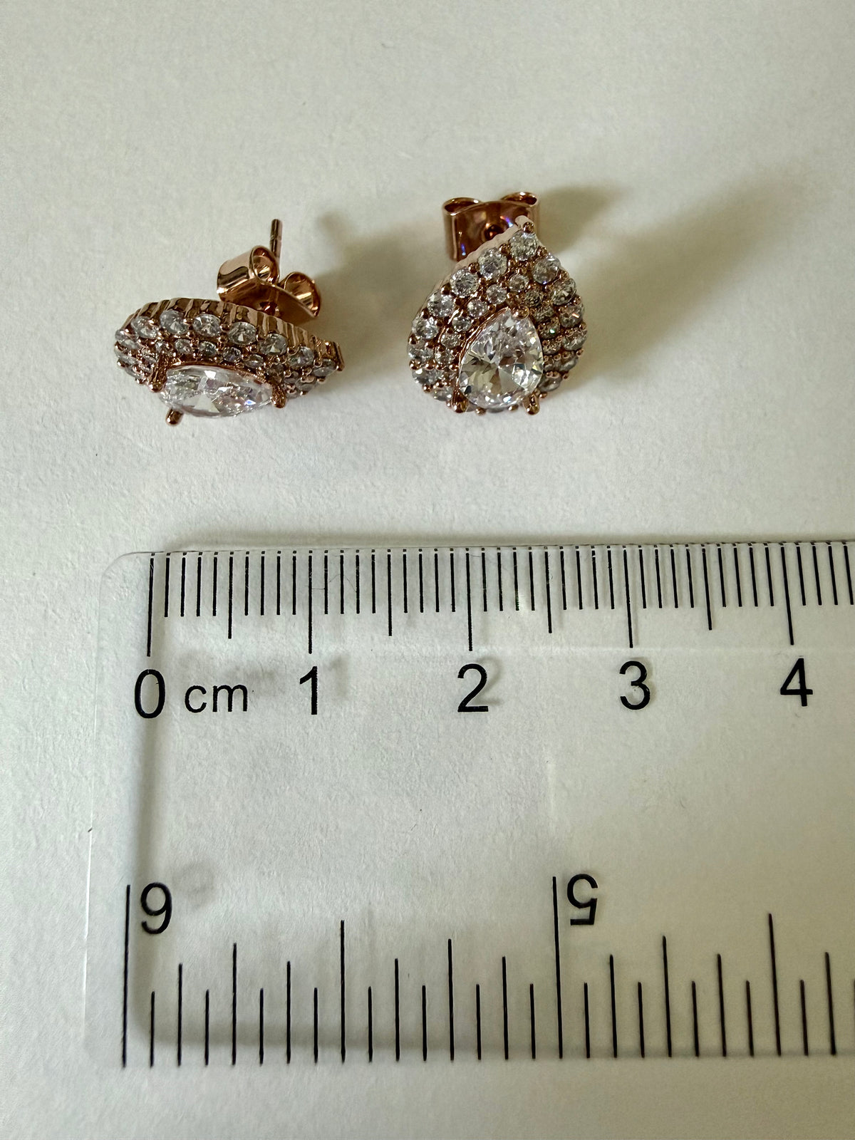 Teardrop Cubic Zirconia Stud Earrings