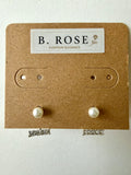 Aria Pearl Bar Earrings - Silver