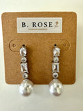 Angel Drop Sparkling Earrings - Silver