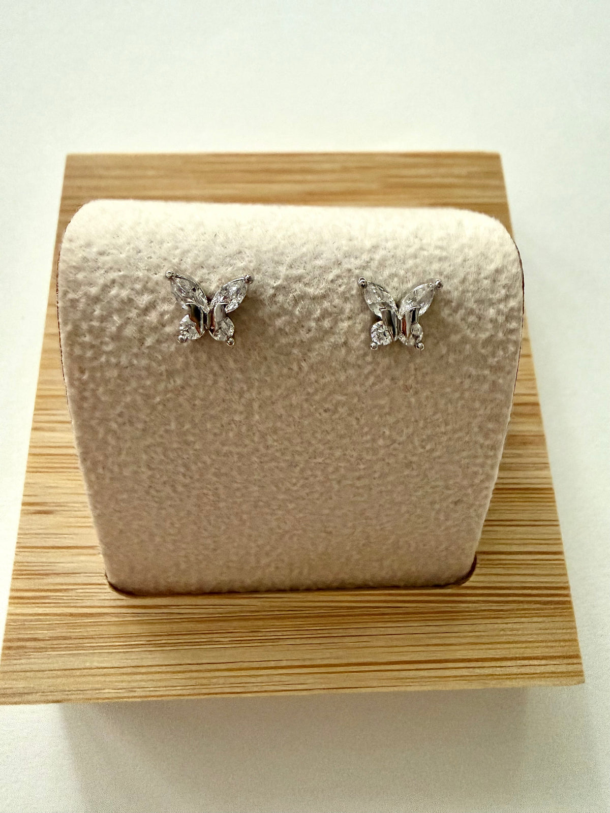 Flutter Butterfly Stud Earrings - Silver