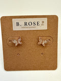 Ember Butterfly Stud Earrings -  Rose Gold
