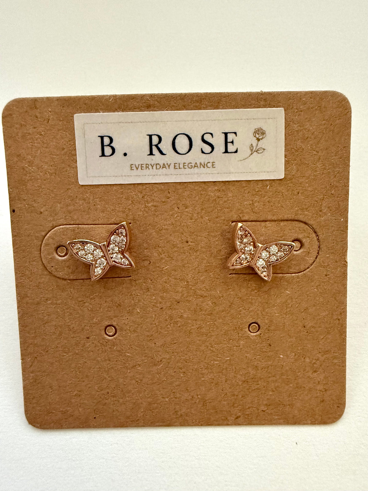 Ember Butterfly Stud Earrings -  Rose Gold