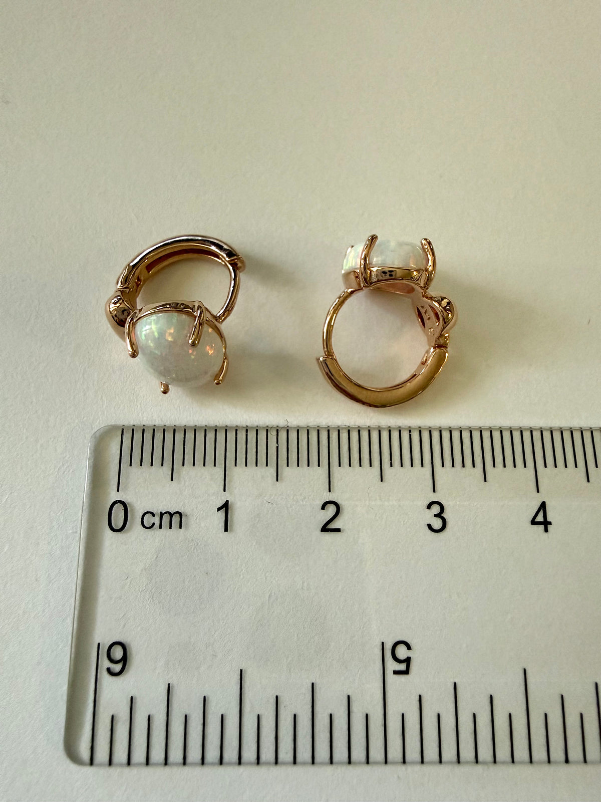 Lab-Created Opal Hoop Earrings