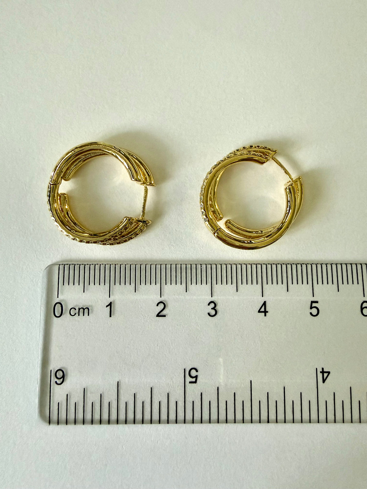 Double Row Sparkling Gold Hoop Earrings – GOLD
