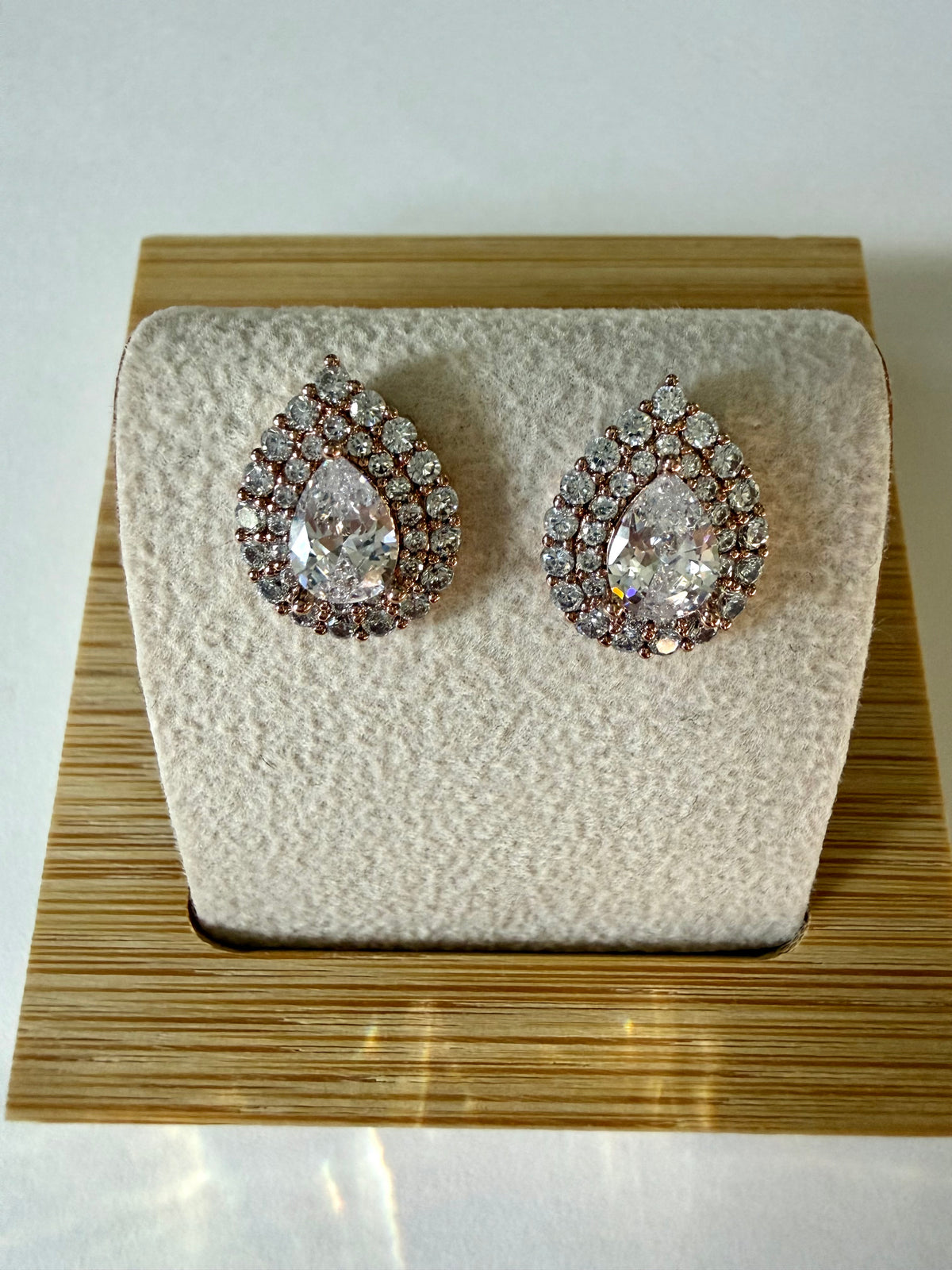 Teardrop Cubic Zirconia Stud Earrings