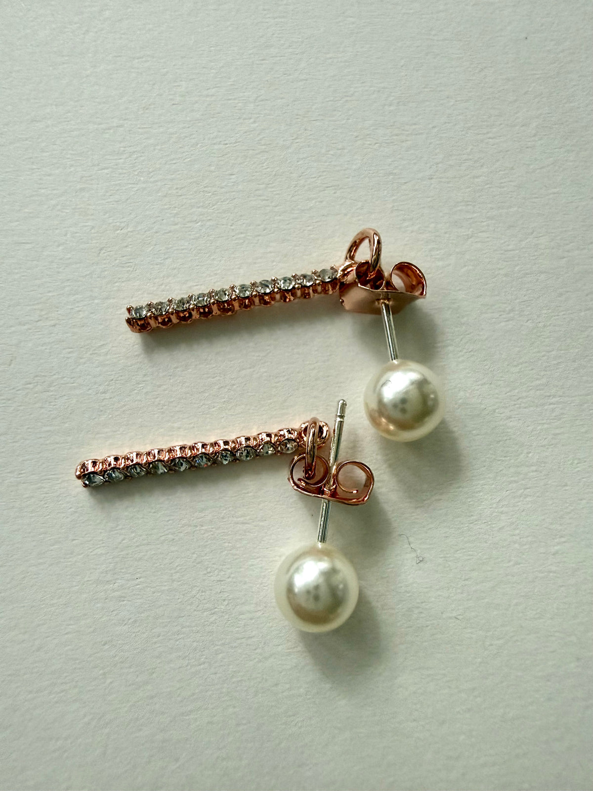 Luna Pearl Tassel Earrings - Rose Gold
