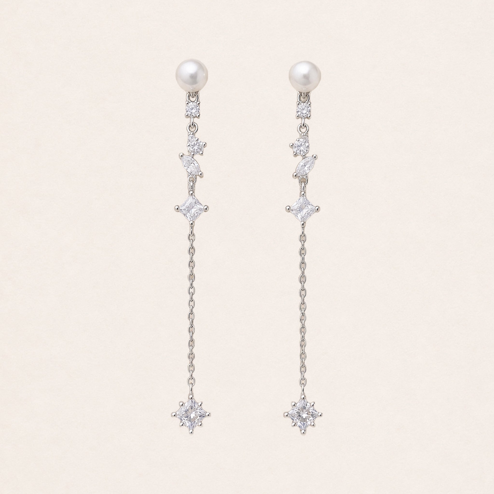 Snow Pearl Drop Earrings