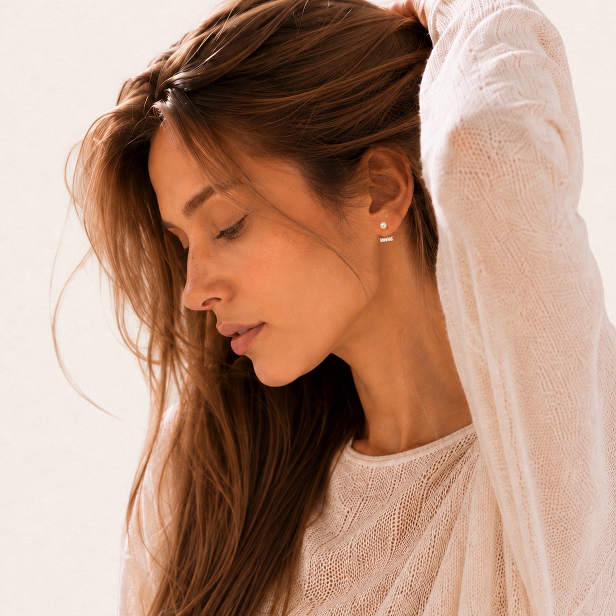 Aria Pearl Bar Earrings