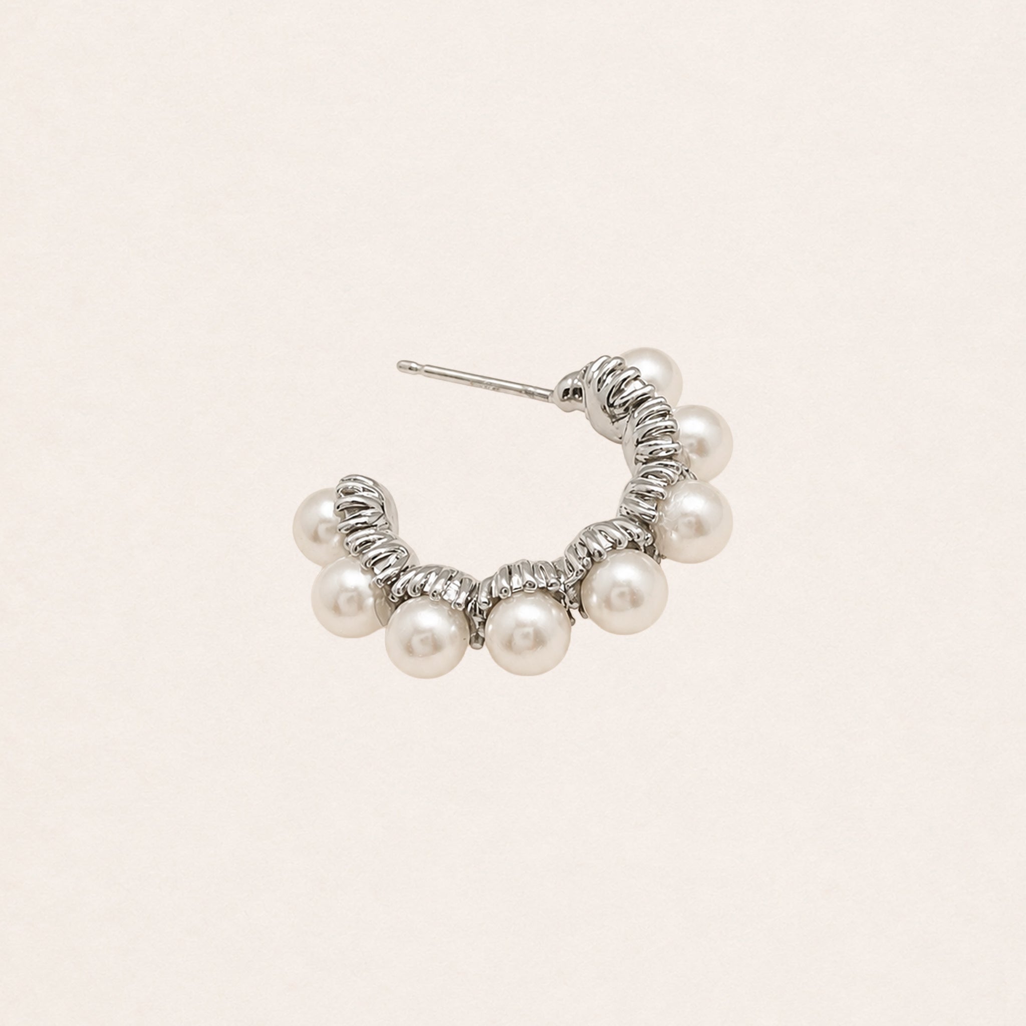 Noir Pearl Hoops