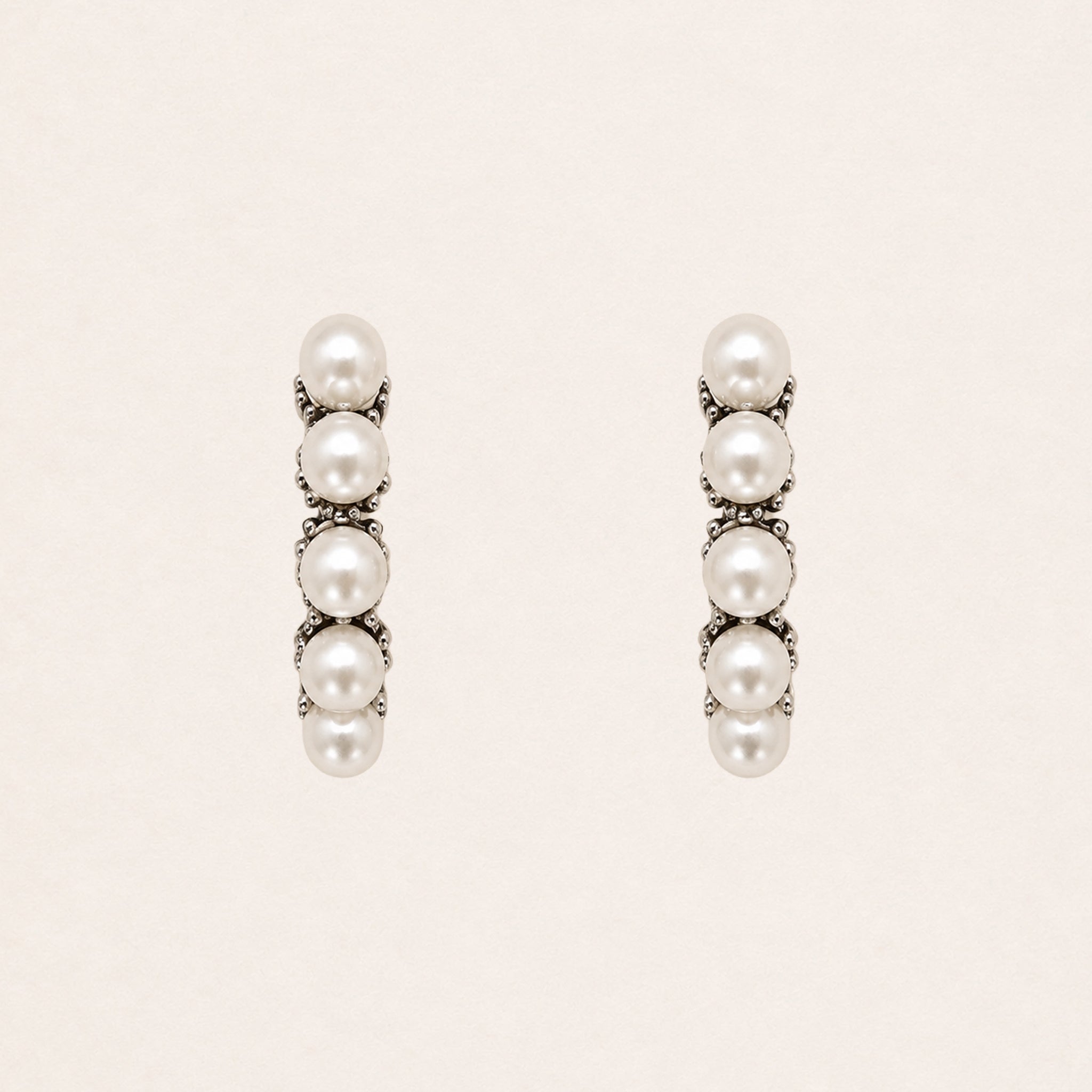 Noir Pearl Hoops