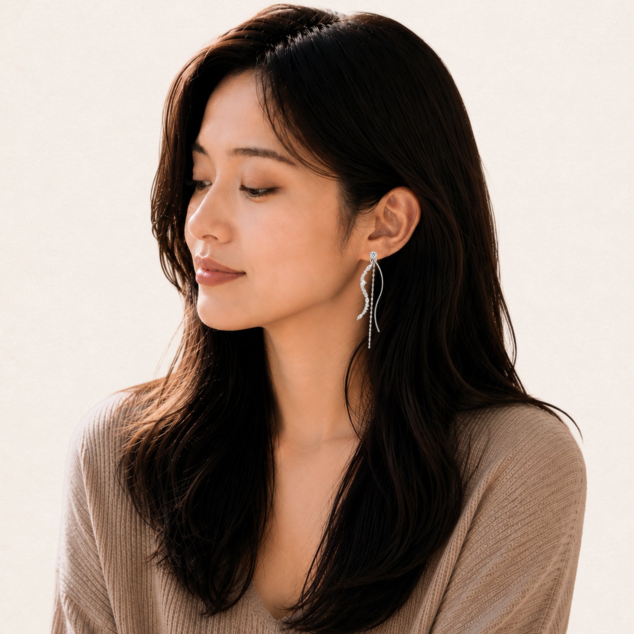 Ribbon Flow Drop Earrings