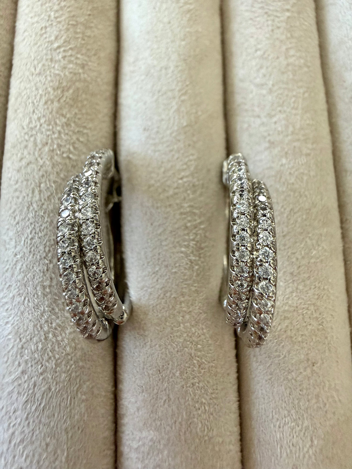 Avery Double Hoops - Silver