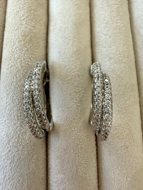 Avery Double Hoops - Silver