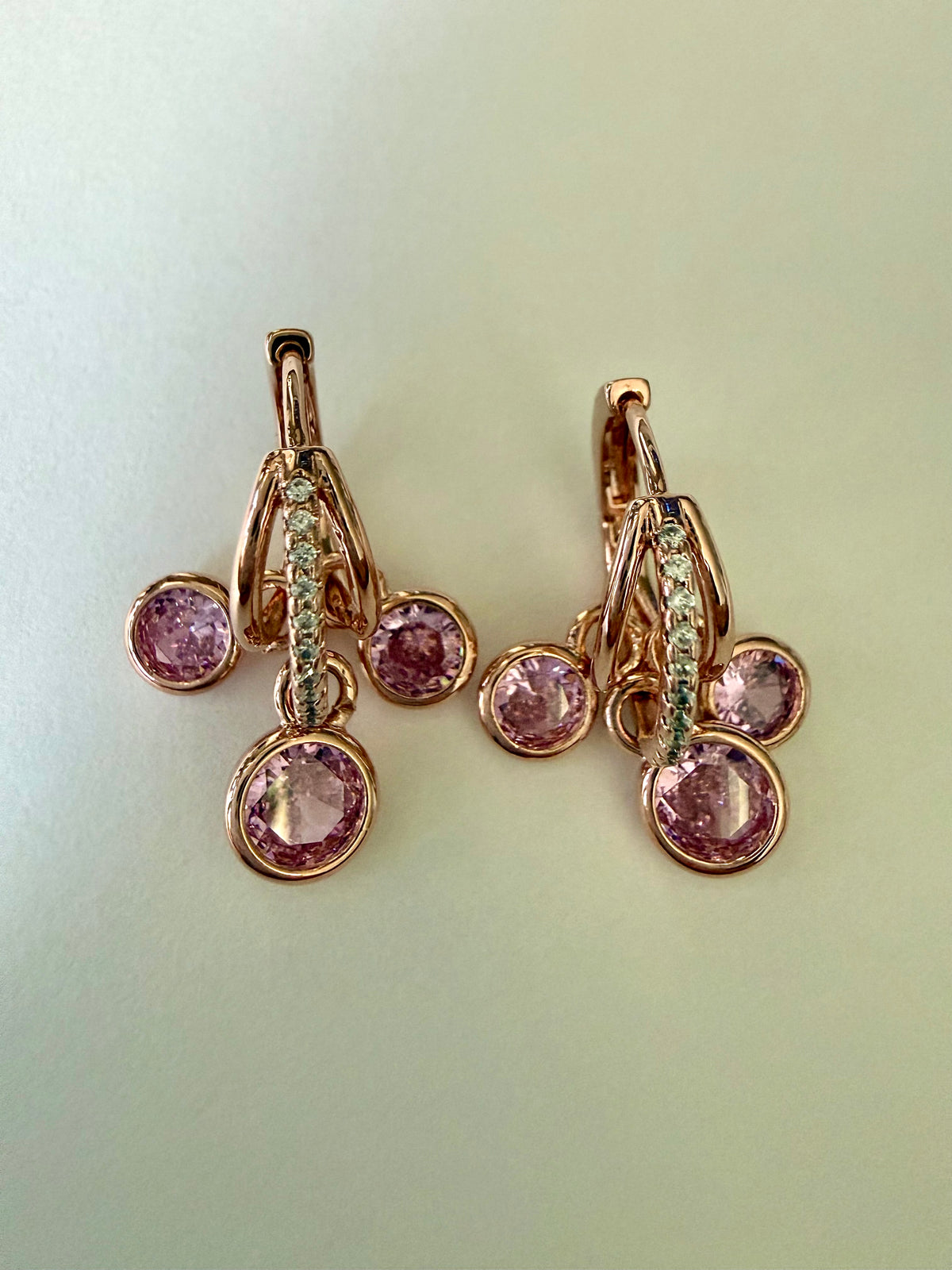 Pink Twinkle Hoop Earrings