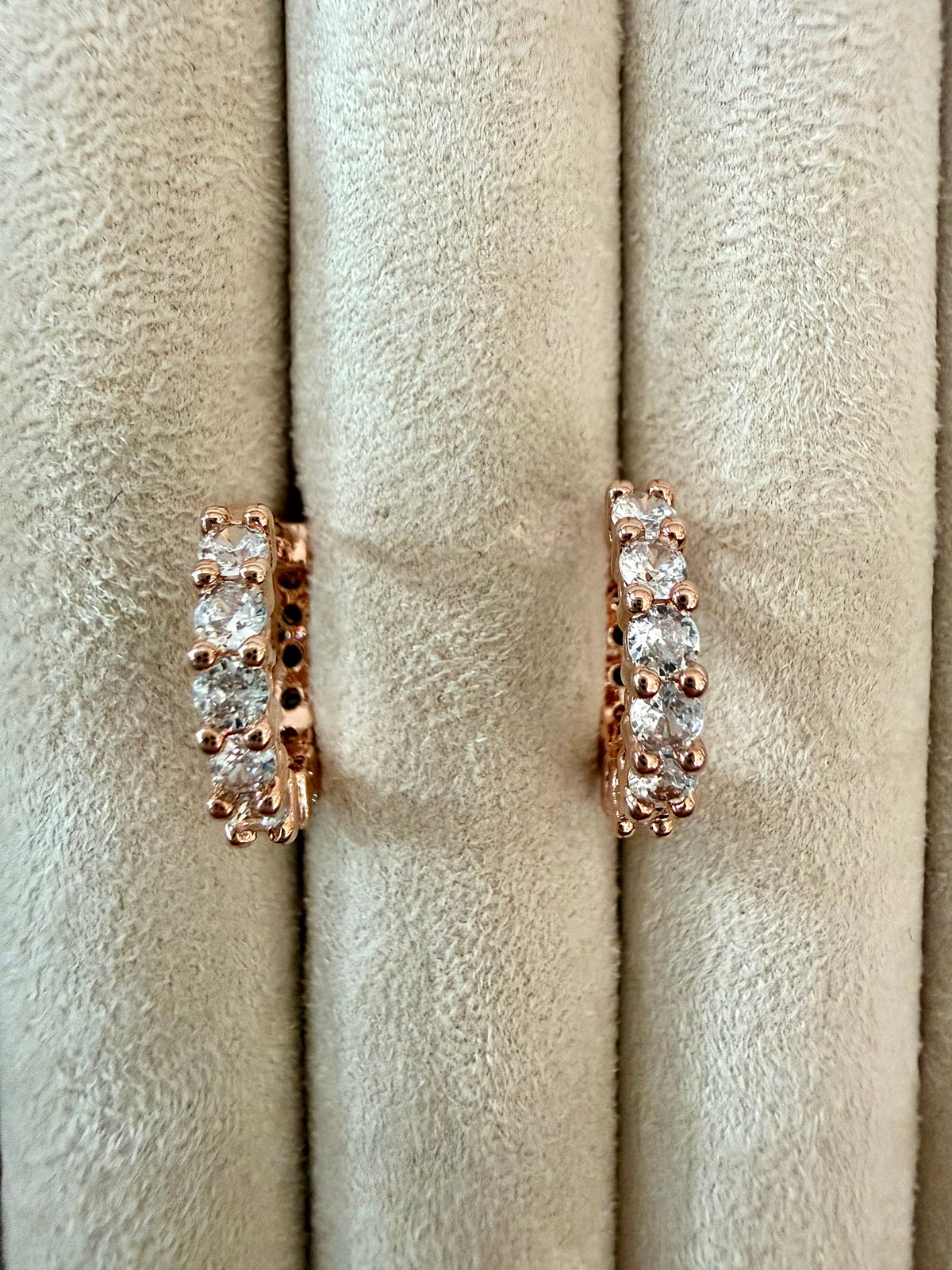 Stella Crystal Hoops - Rose Gold