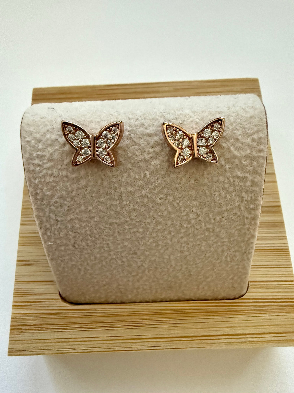 Ember Butterfly Stud Earrings -  Rose Gold