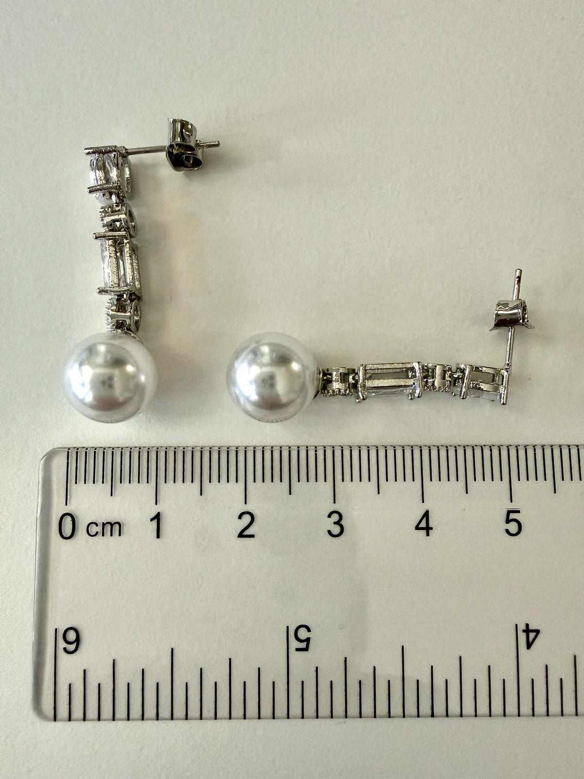 Angel Drop Sparkling Earrings - Silver