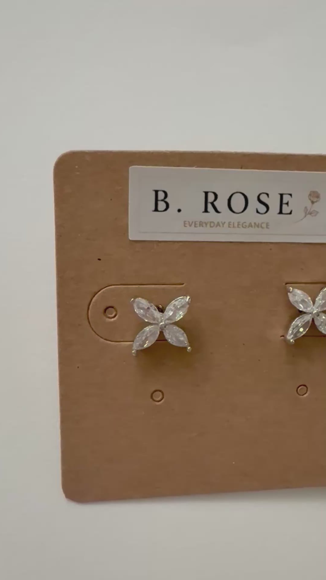 Crystal Bloom Stud Earrings - Silver