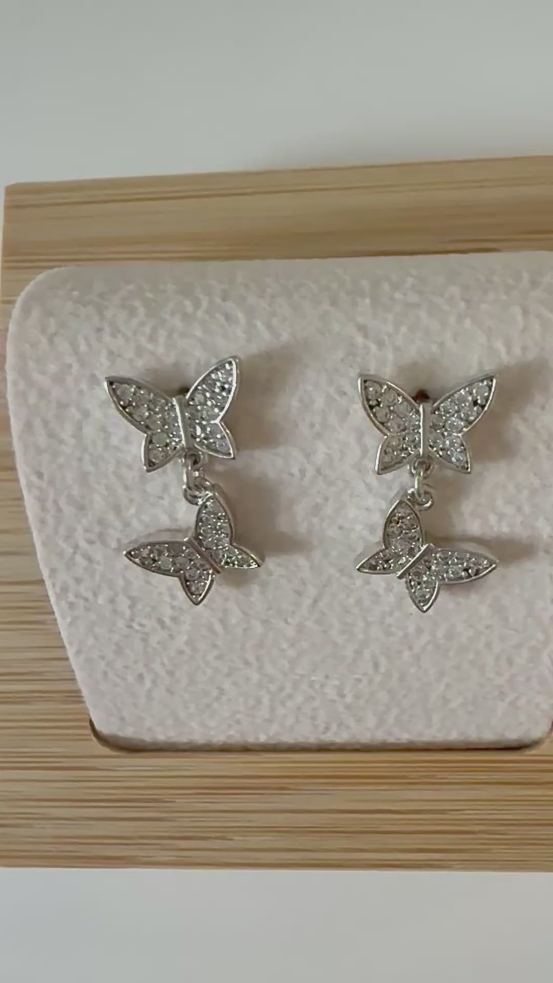 Sparkling Butterfly Drop Earrings