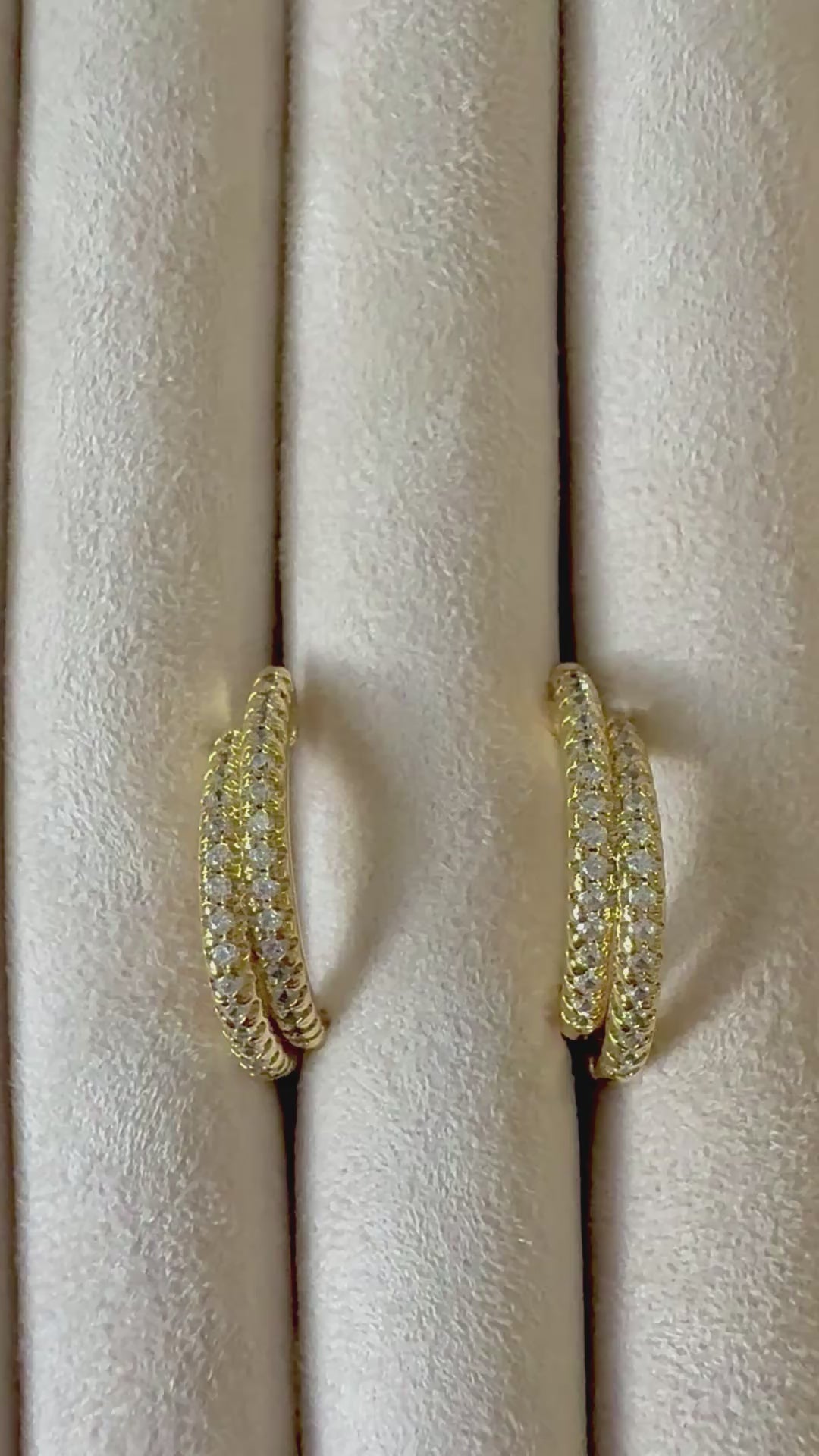 Double Row Sparkling Gold Hoop Earrings – GOLD