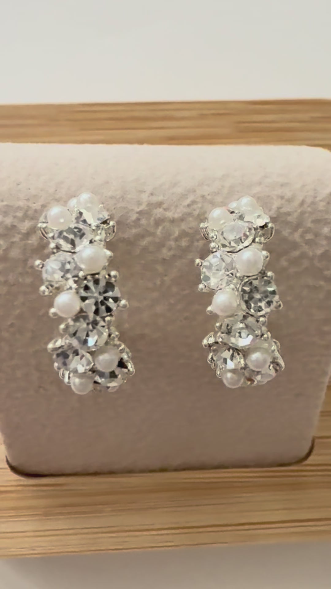 Pearl Blossom Hoops - Silver