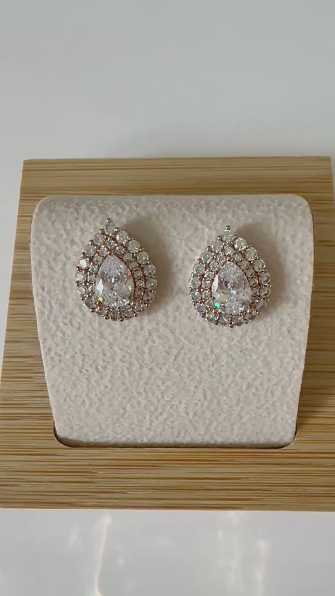 Teardrop Cubic Zirconia Stud Earrings
