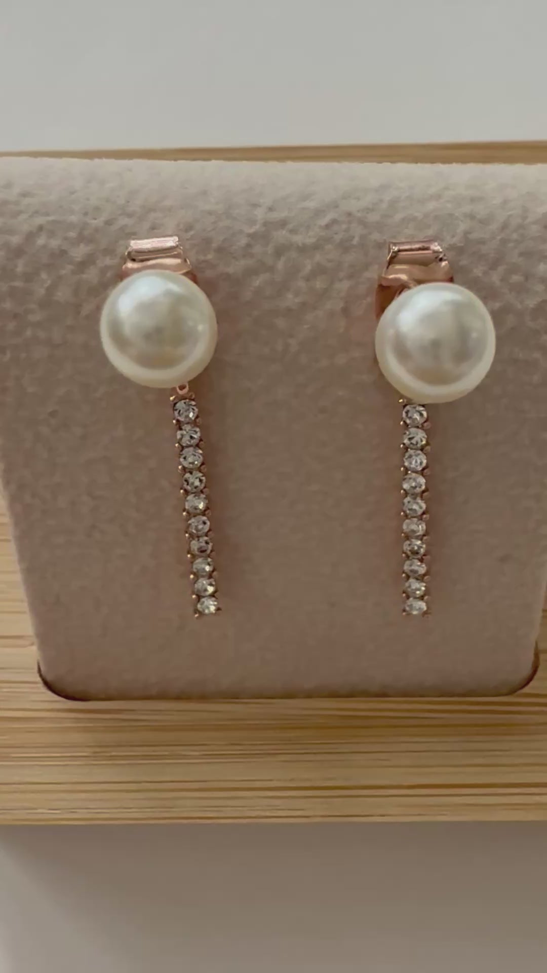 Luna Pearl Tassel Earrings - Rose Gold