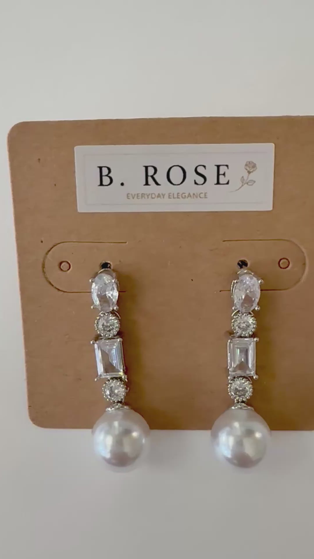 Angel Drop Sparkling Earrings - Silver