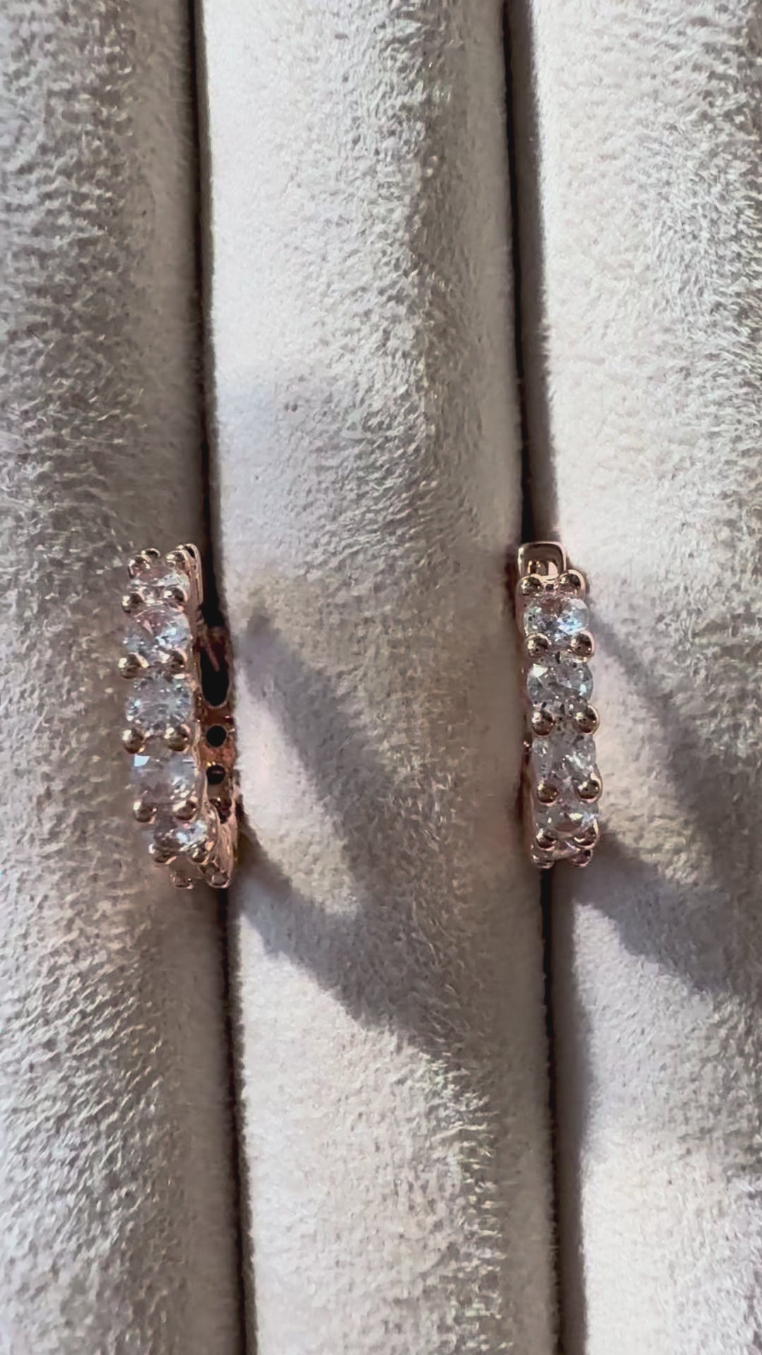 Stella Crystal Hoops - Rose Gold